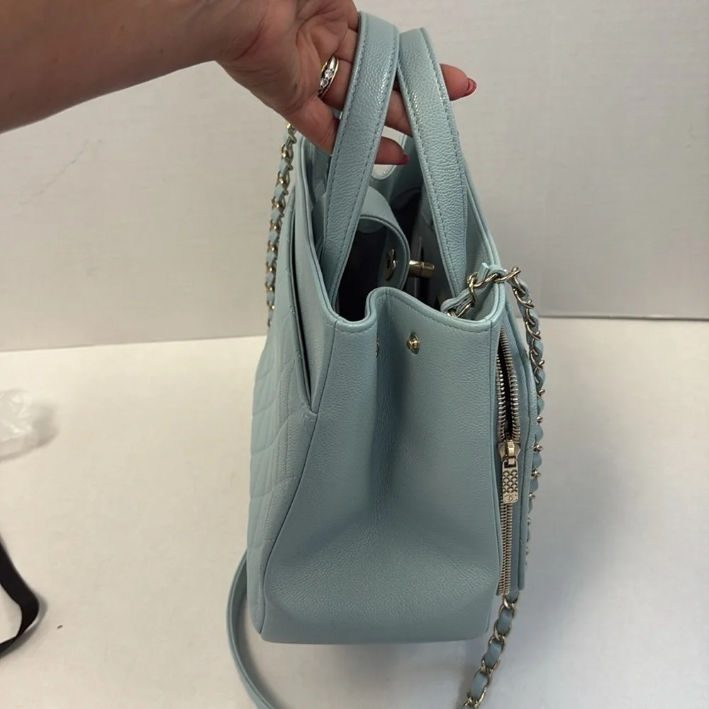 Chanel Business Affinity Blue Quilted Tote